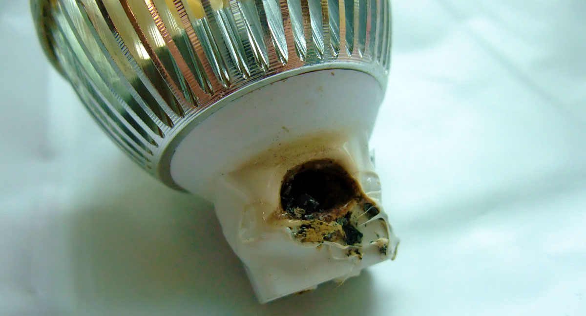 LED Light Bulb Smoking